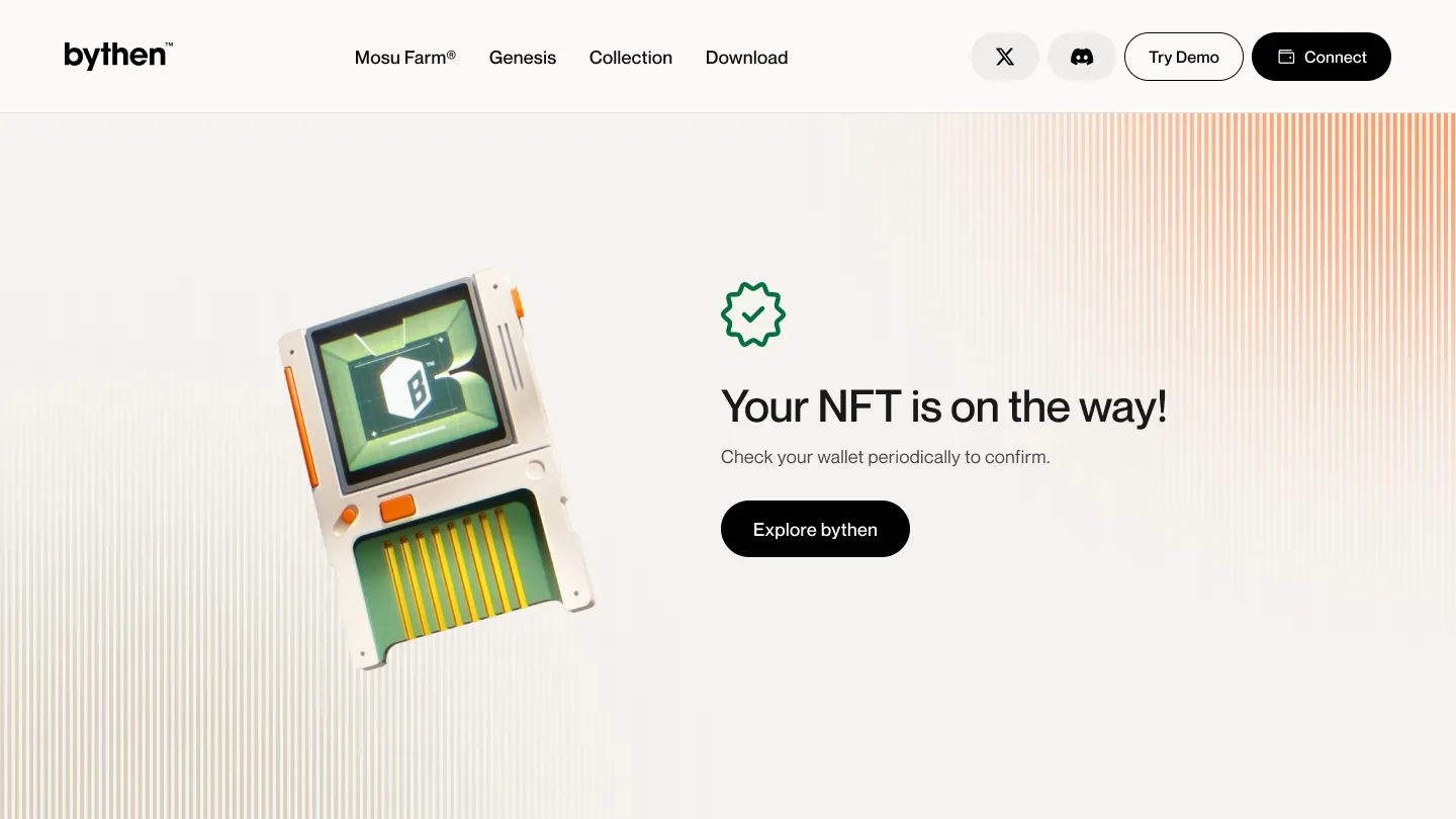 Claim the NFT — result confirmation moves straight into ownership confirmation.